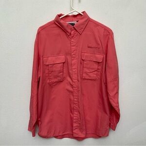 Fariani Italy Coral Vented Outdoor Fishing Button Down Long Sleeve Size Large